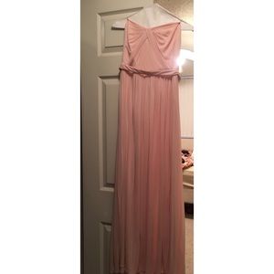 David’s bridal bridesmaid dress F15782 in petal.